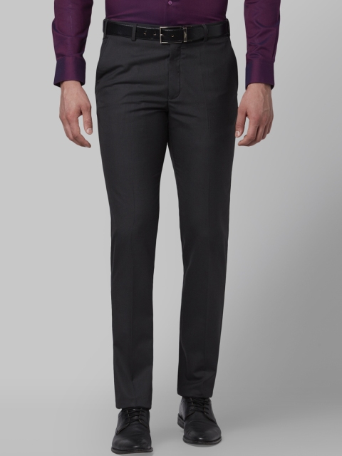 

Park Avenue Men Grey Slim Fit Self Design Formal Trousers
