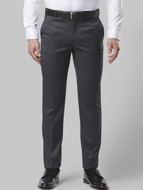 

Next Look Men Grey Slim Fit Solid Formal Trousers