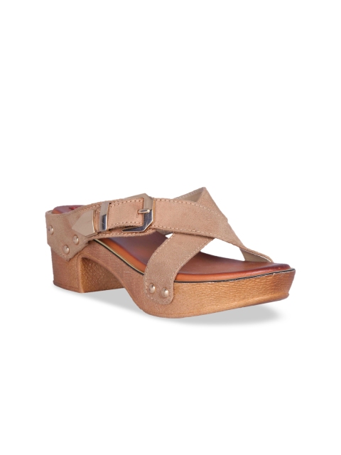 

MSC Women Brown Solid Sandals