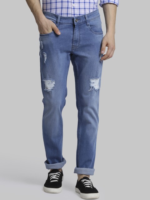 

Parx Men Blue Slim Fit Mid-Rise Mildly Distressed Jeans