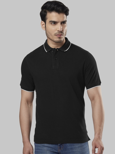 

Next Look Men Black Solid Polo Collar T-shirt