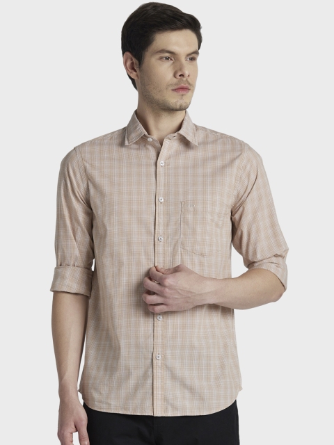 

ColorPlus Men Beige Tailored Fit Checked Casual Shirt