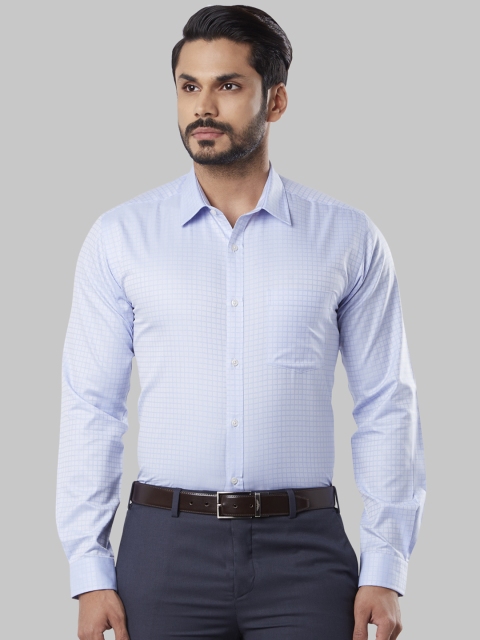 

Next Look Men Blue Slim Fit Checked Formal Shirt