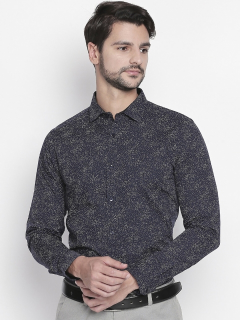

RICHARD PARKER by Pantaloons Men Navy Blue Slim Fit Printed Party Shirt