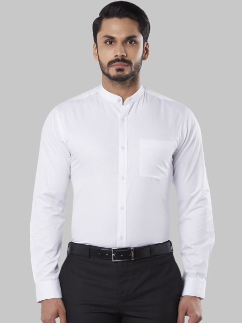 

Next Look Men White Slim Fit Self Design Formal Shirt
