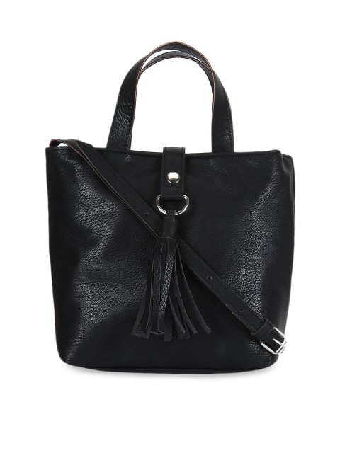 

Anekaant Women Black Solid Handheld Bag
