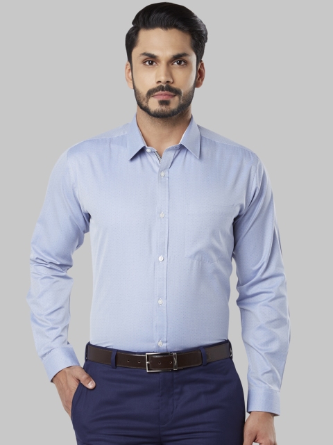 

Next Look Men Blue Slim Fit Self Design Formal Shirt