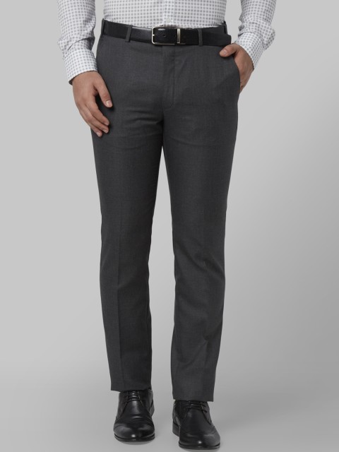 

Park Avenue Men Grey Slim Fit Solid Formal Trousers