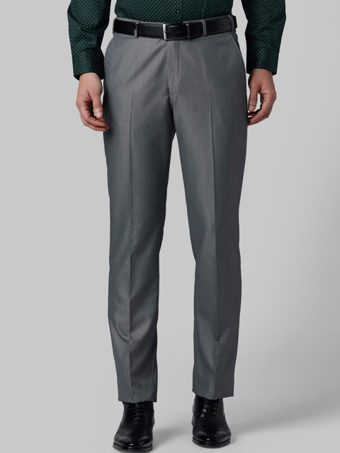 

Park Avenue Men Grey Regular Fit Solid Formal Trousers