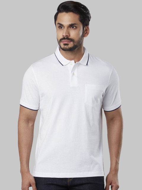 

Next Look Men White Solid Polo Collar T-shirt
