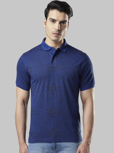 

Next Look Men Blue Printed Polo Collar T-shirt