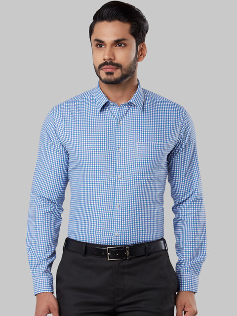 

Next Look Men Blue Regular Fit Checked Formal Shirt