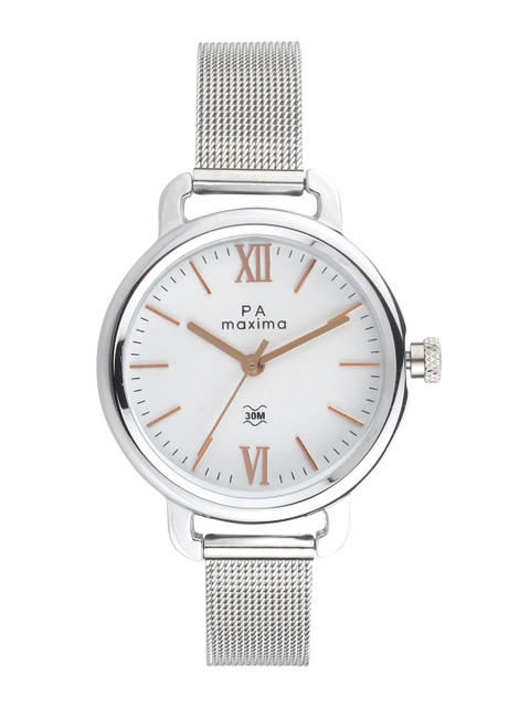 

maxima Women White Analogue Watch 41673CMLI