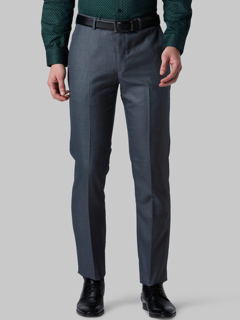 

Park Avenue Men Blue Regular Fit Solid Formal Trousers