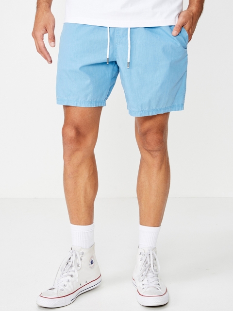 

COTTON ON Men Blue Solid Regular Fit Regular Shorts