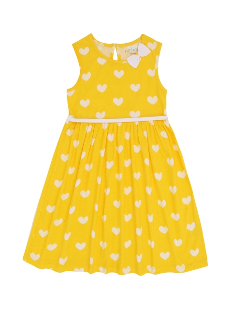 

Pantaloons Junior Girls Yellow Fit and Flare Dress