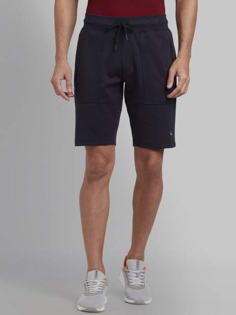 

Parx Men Navy Blue Solid Regular Fit Sports Shorts