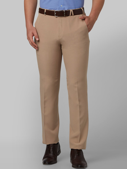 

Park Avenue Men Beige Slim Fit Solid Formal Trousers