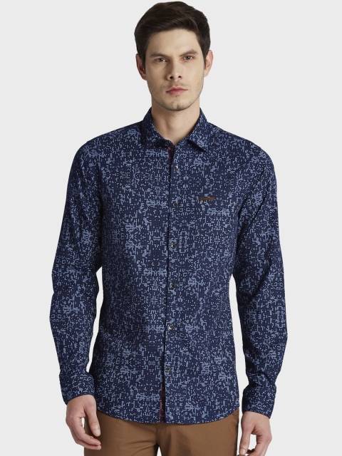 

ColorPlus Men Blue Regular Fit Printed Casual Shirt