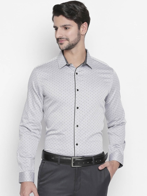 

RICHARD PARKER by Pantaloons Men Grey Slim Fit Printed Formal Shirt