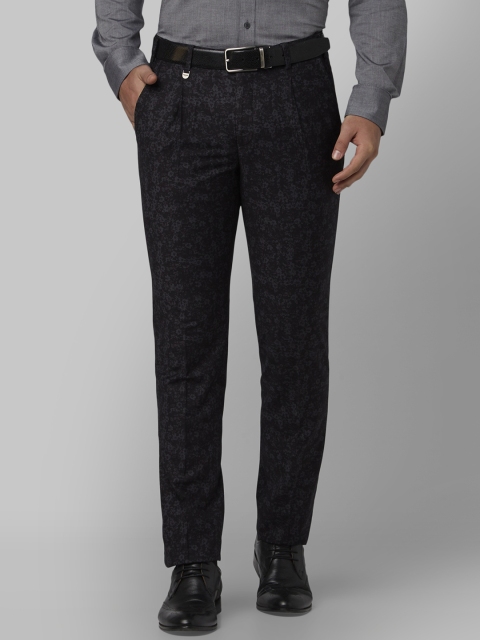

Park Avenue Men Grey Slim Fit Printed Formal Trousers