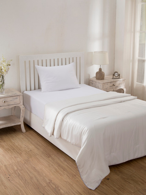 

MASPAR White Printed Single Bed Duvet Cover