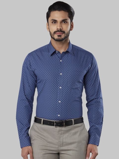 

Next Look Men Blue Regular Fit Printed Formal Shirt