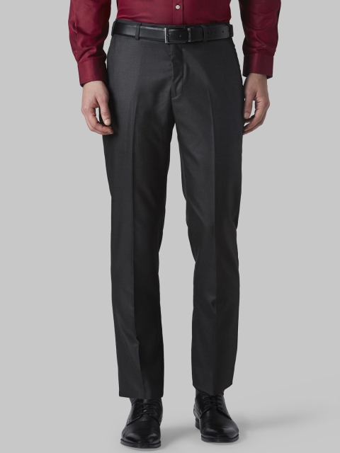 

Park Avenue Men Charcoal Grey Regular Fit Solid Formal Trousers