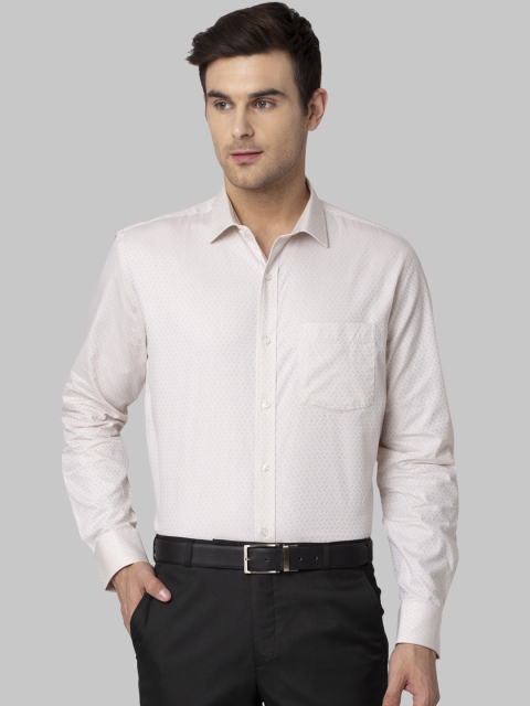 

Park Avenue Men Beige Regular Fit Self Design Formal Shirt