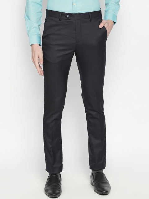 

RICHARD PARKER by Pantaloons Men Blue Slim Fit Solid Formal Trousers