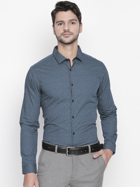 

RICHARD PARKER by Pantaloons Men Green Slim Fit Printed Formal Shirt