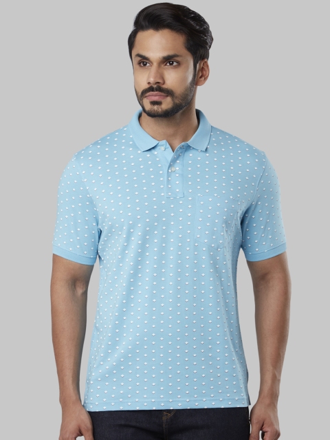 

Next Look Men Blue Printed Polo Collar T-shirt