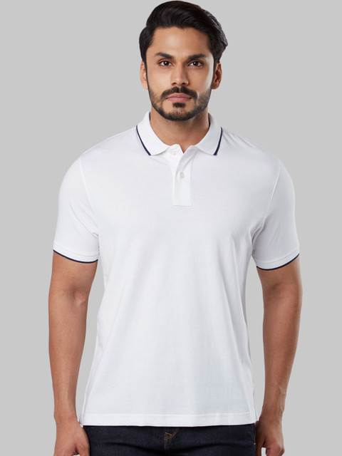 

Next Look Men White Solid Polo Collar T-shirt