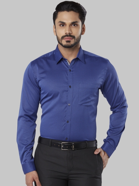 

Next Look Men Blue Slim Fit Self Design Formal Shirt