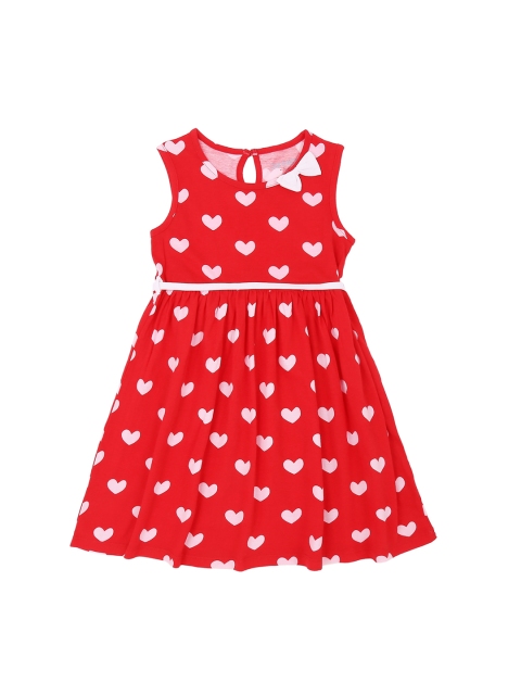 

Pantaloons Junior Girls Red & White Fit and Flare Dress