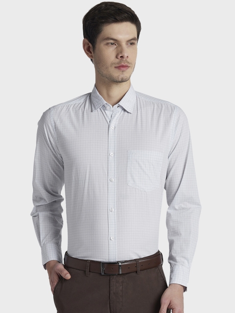 

ColorPlus Men Grey Tailored Fit Checked Formal Shirt