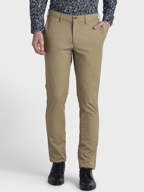 

ColorPlus Men Beige Regular Fit Solid Regular Trousers