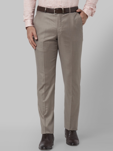 

Park Avenue Men Beige Regular Fit Solid Formal Trousers