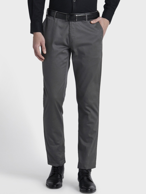 

ColorPlus Men Grey Regular Fit Solid Regular Trousers