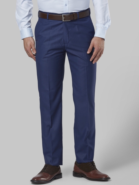 

Next Look Men Blue Regular Fit Solid Formal Trousers