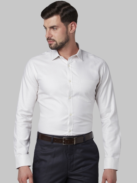 

Park Avenue Men White Slim Fit Self Design Formal Shirt