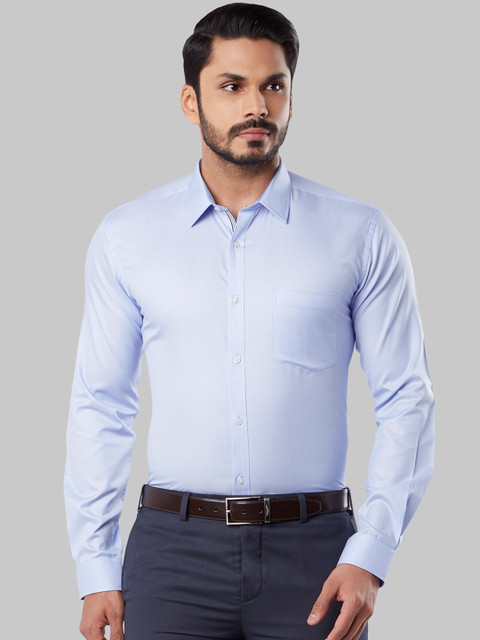 

Next Look Men Blue Slim Fit Self Design Formal Shirt