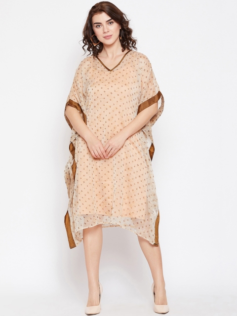 The Kaftan Company Women Beige Sheath Dress