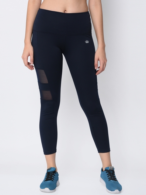 Da Intimo Women Navy Blue Solid Skinny-Fit Tights