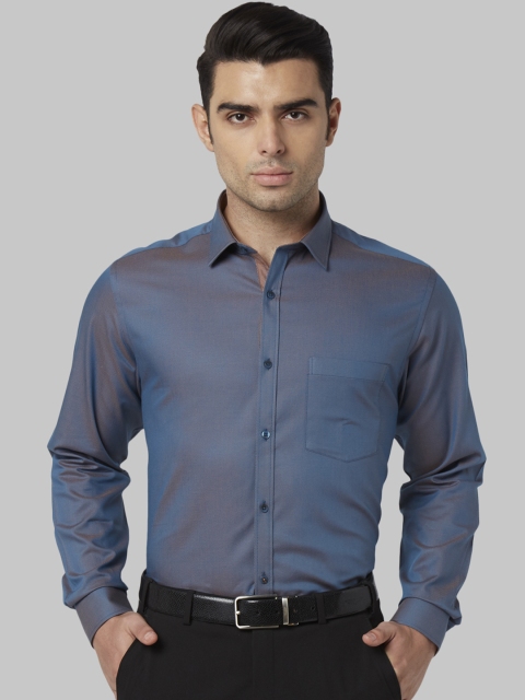 

Park Avenue Men Blue Regular Fit Self Design Formal Shirt