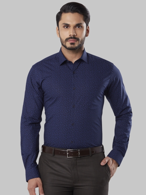 

Next Look Men Blue Slim Fit Printed Formal Shirt