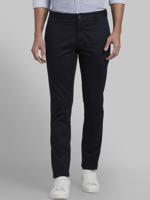 

Parx Men Navy Blue Tapered Fit Solid Regular Trousers