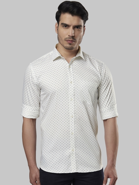 

Next Look Men White & Blue Slim Fit Printed Casual Shirt