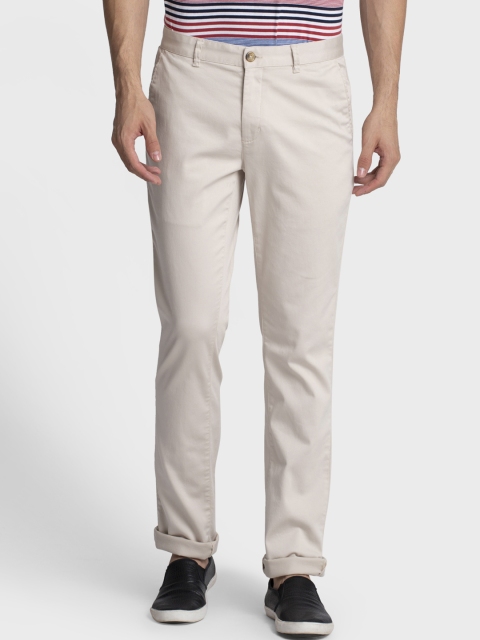 

ColorPlus Men Beige Regular Fit Solid Regular Trousers