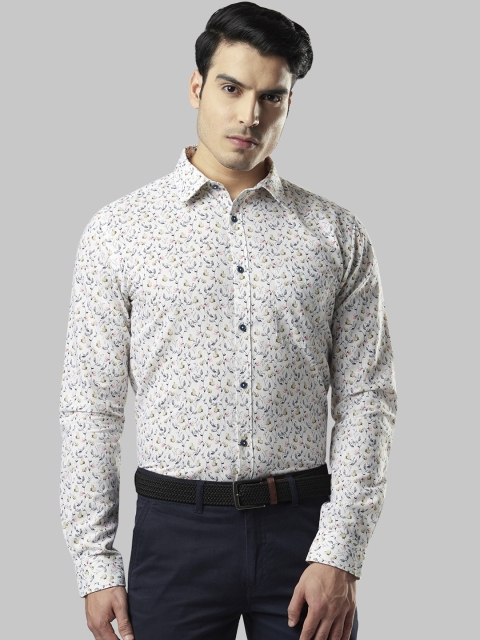 

Next Look Men White Regular Fit Printed Formal Shirt